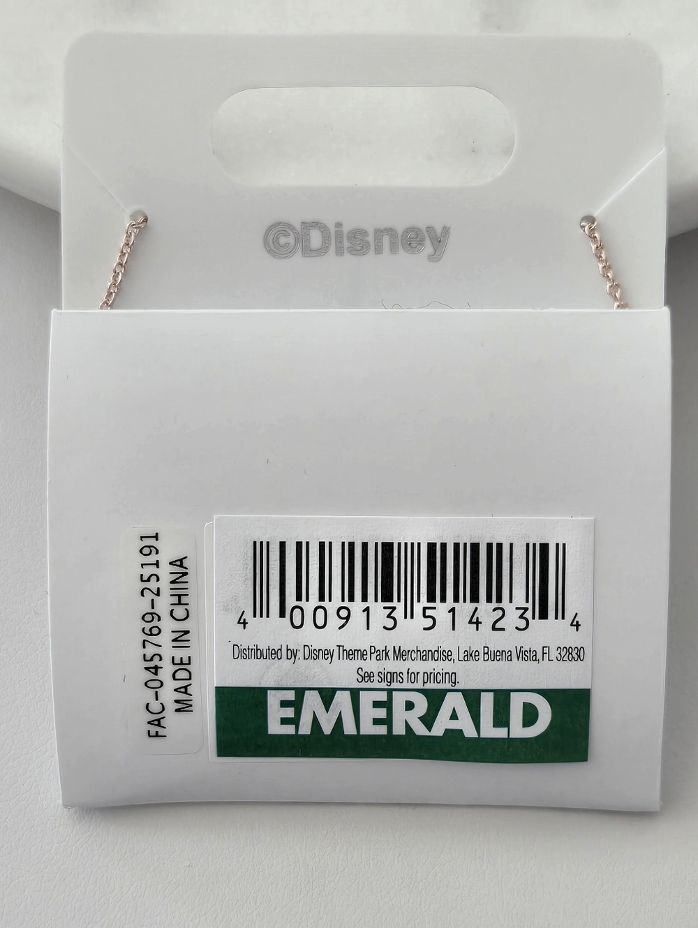 Disney Cinderella Castle Crystal Necklace - Gold tone with pink crystals - Picture 7 of 7